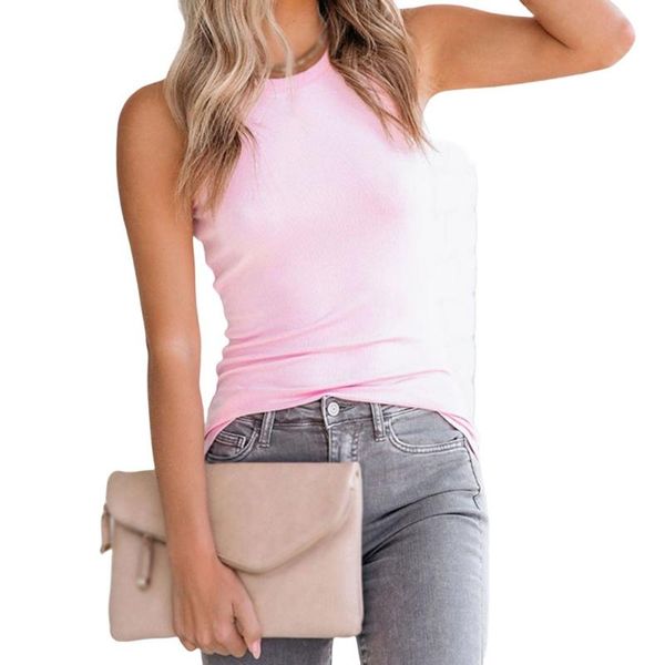 women's t-shirt summer urban leisure wild round neck solid color slim fit sleevess knitted ladies ykuj1, White
women's t-shirt summer urban leisure wild round neck solid color slim fit sleevess knitted ladies ykuj1, White