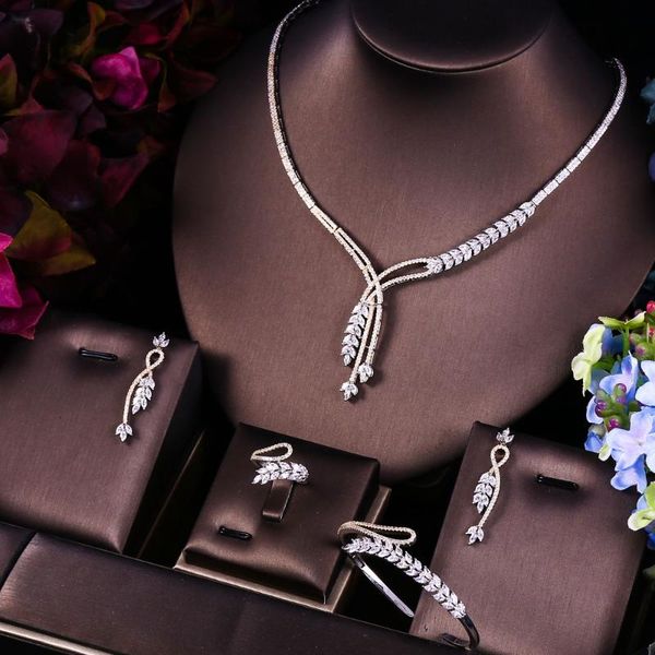 earrings & necklace janekelly 4pcs bridal zirconia full jewelry sets for women party, luxury dubai nigeria cz crystal wedding, Silver
earrings & necklace janekelly 4pcs bridal zirconia full jewelry sets for women party, luxury dubai nigeria cz crystal wedding, Silver