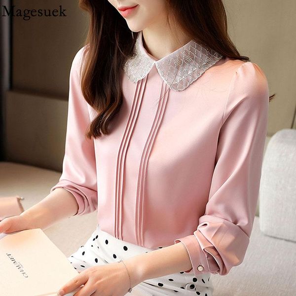 women's blouses & shirts elegant sweet women beading long sleeve chiffon blouse doll collar 2021 fashion pink office lady blusas 12193, White
women's blouses & shirts elegant sweet women beading long sleeve chiffon blouse doll collar 2021 fashion pink office lady blusas 12193, White