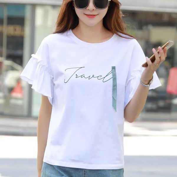 summer fashion ladies shirt leisure elegant loose women pullovers cotton print female women's t-shirt, White
summer fashion ladies shirt leisure elegant loose women pullovers cotton print female women's t-shirt, White