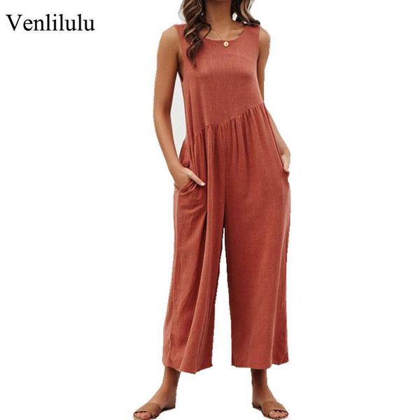 women's jumpsuits & rompers 2021 summer beach jumpsuit women backless woman sleeveless ladies straight female pockets, Black;white
women's jumpsuits & rompers 2021 summer beach jumpsuit women backless woman sleeveless ladies straight female pockets, Black;white