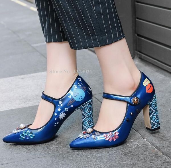 dress shoes blue silver crystal chunky heel woman pointed toe rhinestone jewelry thick pumps lady design banquet, Black
dress shoes blue silver crystal chunky heel woman pointed toe rhinestone jewelry thick pumps lady design banquet, Black