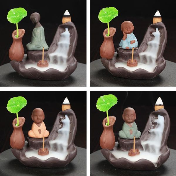 fragrance lamps backflow incense burner little buddha monk censer cones sticks holder + 10 pcs home decor
fragrance lamps backflow incense burner little buddha monk censer cones sticks holder + 10 pcs home decor