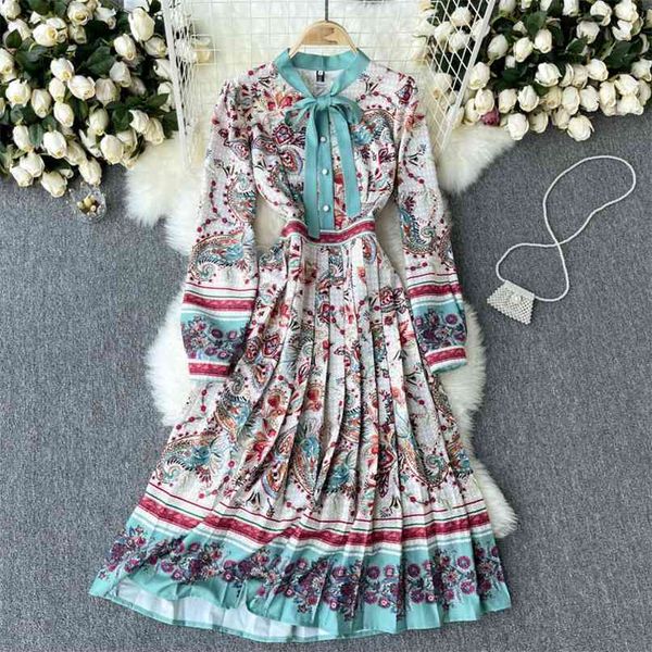 women fashion spring autumn long sleeve retro printing slim pleated elegant dress clothing harajuku vestidos s600 210527, Black;gray
women fashion spring autumn long sleeve retro printing slim pleated elegant dress clothing harajuku vestidos s600 210527, Black;gray