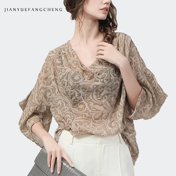 women's blouses & shirts fashion women loose-fitting khaki chiffon blouse 3/4 sleeve pile collar summer all-match elegant office ladie, White
women's blouses & shirts fashion women loose-fitting khaki chiffon blouse 3/4 sleeve pile collar summer all-match elegant office ladie, White