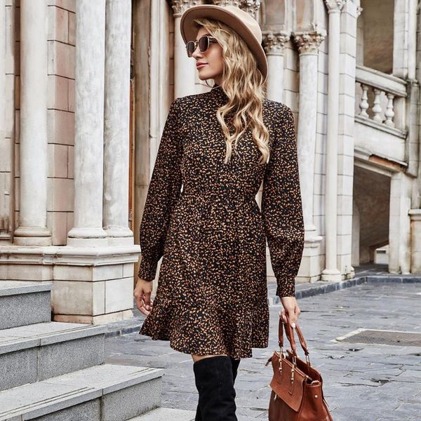 dress autumn spring fashion black vintage ladies floral print ruffle clothes casual womens dresses arrival 2021, Black;gray
dress autumn spring fashion black vintage ladies floral print ruffle clothes casual womens dresses arrival 2021, Black;gray