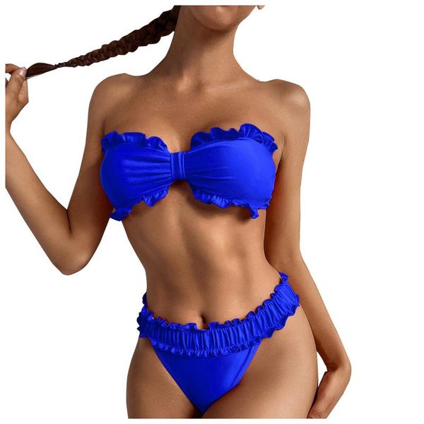 women's swimwear women swimsuit 2021 solid bikini set bandeau biquini female bathing suit push up beachwear, White;black
women's swimwear women swimsuit 2021 solid bikini set bandeau biquini female bathing suit push up beachwear, White;black