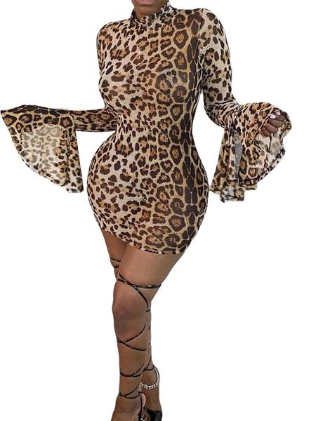 spring women fashionable leopard print half high collar long sleeve loose cuff slim mini dress party club clothing casual dresses, Black;gray
spring women fashionable leopard print half high collar long sleeve loose cuff slim mini dress party club clothing casual dresses, Black;gray