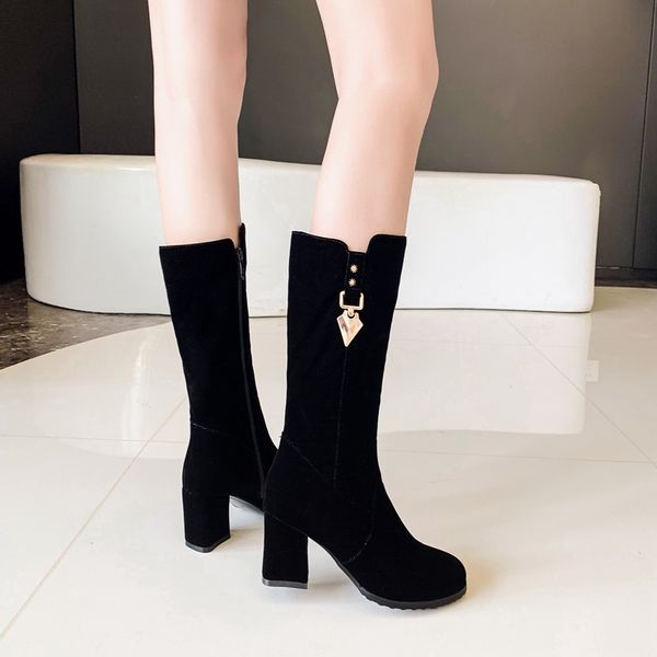 boots ladies mid-calf comfortable round toe handmade zipper square heel shoes casual solid high women plus size 33-43 7z4j, Black
boots ladies mid-calf comfortable round toe handmade zipper square heel shoes casual solid high women plus size 33-43 7z4j, Black