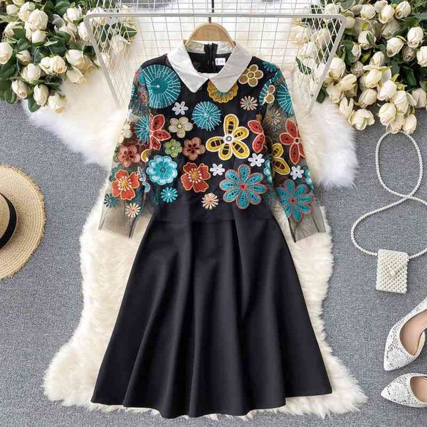 women luxury embroidery dress festa elegant party robe femme vintage floral designer a-line short vestidos 210515, Black;gray
women luxury embroidery dress festa elegant party robe femme vintage floral designer a-line short vestidos 210515, Black;gray
