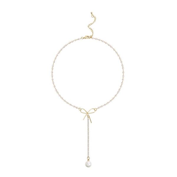 gaku genuine bow-knot necklace pearl clavicle chain female personality choker collar micro rhinestone chains, Silver
gaku genuine bow-knot necklace pearl clavicle chain female personality choker collar micro rhinestone chains, Silver