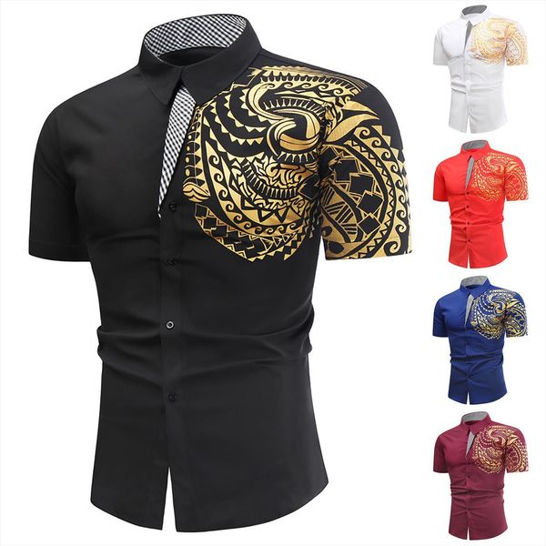 feitong fashion shirts summer casual mens polos chest tattoo bronzing printing button short sleeved shirt clothing, White;black
feitong fashion shirts summer casual mens polos chest tattoo bronzing printing button short sleeved shirt clothing, White;black