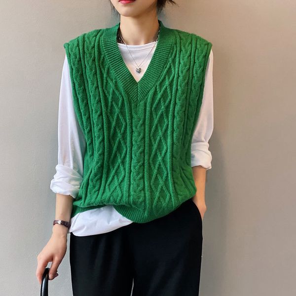 women's sweaters 2021 spring vest pullover casual knitted v-neck loose vintage sweater e femme streetwear green luqn, White;black
women's sweaters 2021 spring vest pullover casual knitted v-neck loose vintage sweater e femme streetwear green luqn, White;black