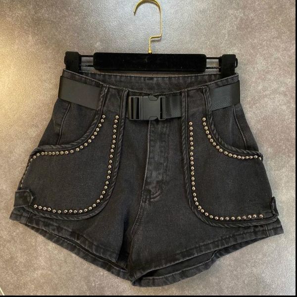 summer fashion high street women jean straight rivet pockets sashes button fly solid denim shorts sb565, Blue
summer fashion high street women jean straight rivet pockets sashes button fly solid denim shorts sb565, Blue