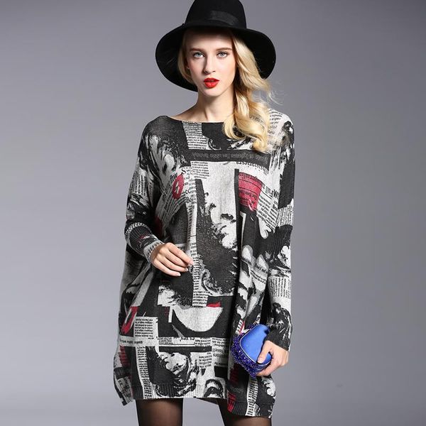 casual dresses fashion wool blend loose sweater 2021 women's winter print striped overisized plus size pullovers, Black;gray
casual dresses fashion wool blend loose sweater 2021 women's winter print striped overisized plus size pullovers, Black;gray
