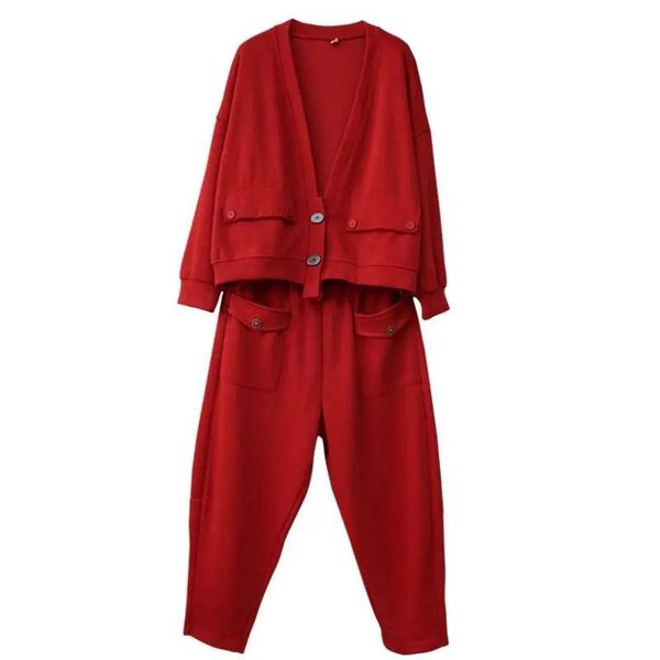 women's two piece pants cotton suit women spring autumn solid color v-neck cardigan + elastic waist harem fashion commuter two-piece se, White
women's two piece pants cotton suit women spring autumn solid color v-neck cardigan + elastic waist harem fashion commuter two-piece se, White