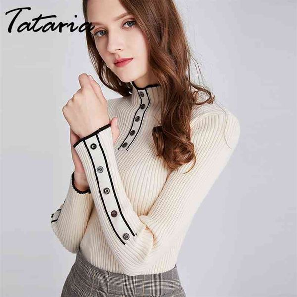 1turtleneck knitted sweater for women winter slim pullovers women button ladies long sleeve jumper 210514, White;black
1turtleneck knitted sweater for women winter slim pullovers women button ladies long sleeve jumper 210514, White;black