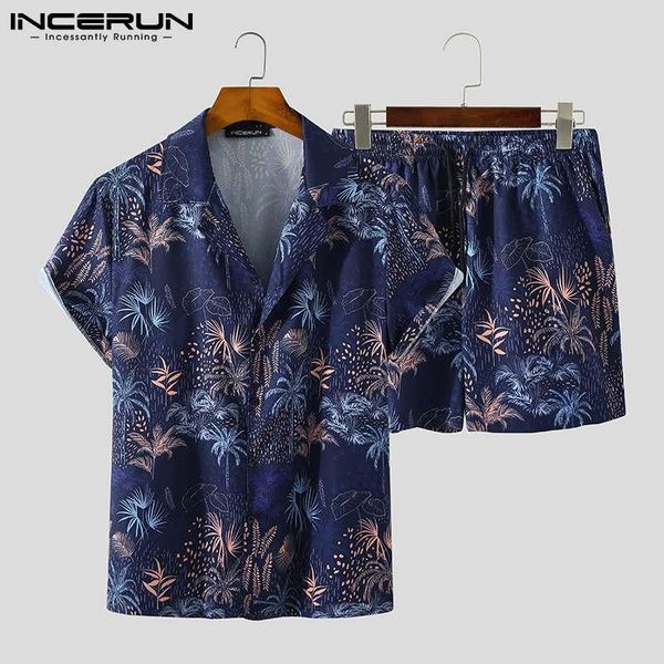 men's tracksuits incerun 2021 men printed sets vacation lapel short sleeve shirt drawstring shorts fashion casual hawaiian suits street, Gray
men's tracksuits incerun 2021 men printed sets vacation lapel short sleeve shirt drawstring shorts fashion casual hawaiian suits street, Gray