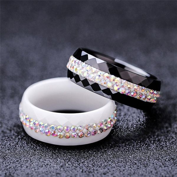 cluster rings modyle 8mm wide black and white 2 row ab crystal ceramic ring women engagement promise wedding band gifts for, Golden;silver
cluster rings modyle 8mm wide black and white 2 row ab crystal ceramic ring women engagement promise wedding band gifts for, Golden;silver