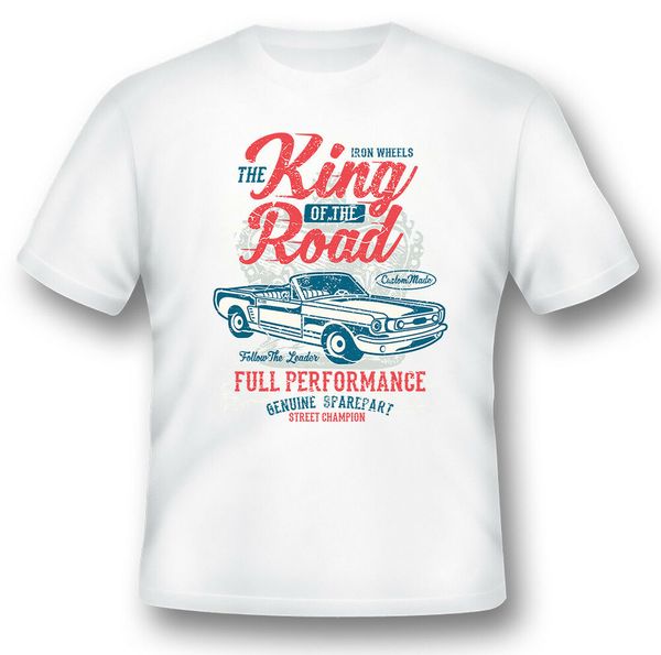 king of the road full performance black or white tee shirt, White;black
