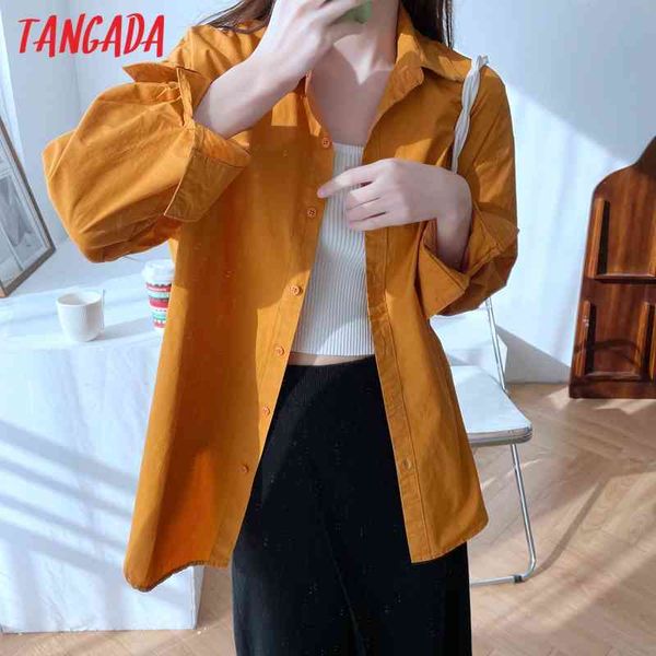 women solid oversized long sleeve chic female casual loose shirt ba4 210416, White