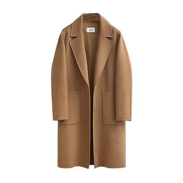 women's wool & blends 2021 winter women fashion long sleeve thicken coat solid pocket casual trench high street outwear overcoat, Black
women's wool & blends 2021 winter women fashion long sleeve thicken coat solid pocket casual trench high street outwear overcoat, Black