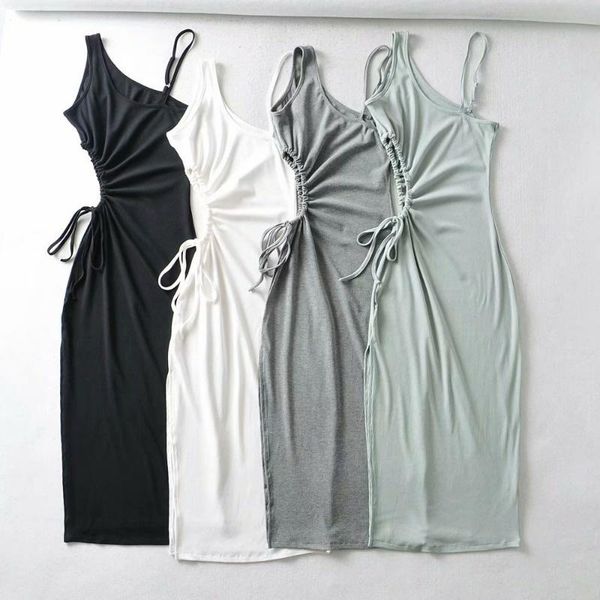 casual dresses 2022 women's dress slim sleeveless one-shoulder sling vestidos fashion party elasticity solid color ae569, Black;gray
casual dresses 2022 women's dress slim sleeveless one-shoulder sling vestidos fashion party elasticity solid color ae569, Black;gray