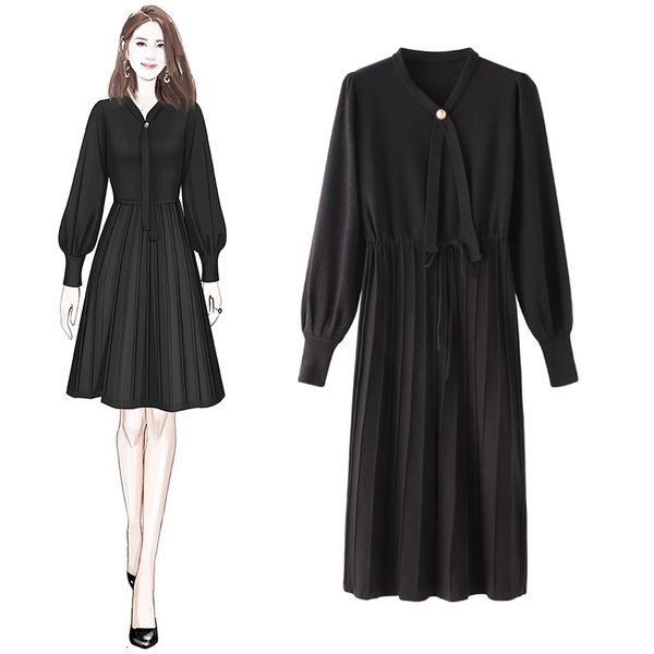 black red vintage a line pleated sweater women es winter sash neck lantern long sleeve female elegant knit vestidos, Black;gray
black red vintage a line pleated sweater women es winter sash neck lantern long sleeve female elegant knit vestidos, Black;gray