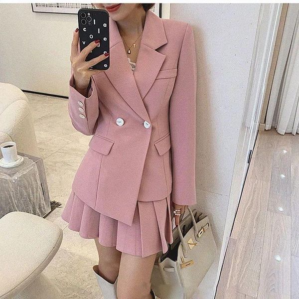 two piece dress pink suit coat female 2021 leisure temperament celebrity design sense skirt two-piece commuter, White
two piece dress pink suit coat female 2021 leisure temperament celebrity design sense skirt two-piece commuter, White