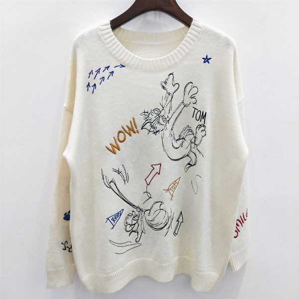59% off factory outlet store heavy industry embroidery cat and mouse crew neck long sleeve knitted sweater for women in early spring, White;black
59% off factory outlet store heavy industry embroidery cat and mouse crew neck long sleeve knitted sweater for women in early spring, White;black