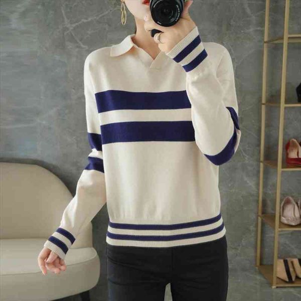 autumn winter cashmere wool blended pullover womens long sleeve lapel sweater knitted warm polo shirt sweater, White;black
autumn winter cashmere wool blended pullover womens long sleeve lapel sweater knitted warm polo shirt sweater, White;black