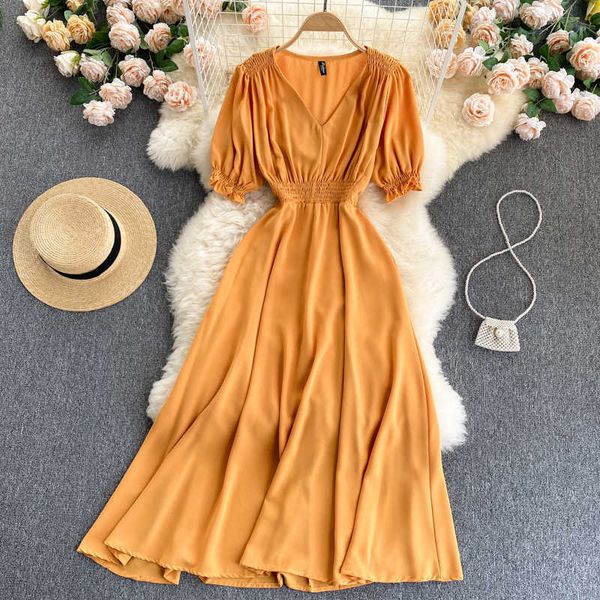 summer purple/pink/green long dress women vintage v-neck short puff sleeve high waist casual vestidos female beach robe 2021 new y0603, Black;gray
summer purple/pink/green long dress women vintage v-neck short puff sleeve high waist casual vestidos female beach robe 2021 new y0603, Black;gray