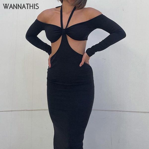 casual dresses wannathis mid-dress women long sleeve summer halter bodycon solid color hollow out elegant party dress clubwear 2021, Black;gray
casual dresses wannathis mid-dress women long sleeve summer halter bodycon solid color hollow out elegant party dress clubwear 2021, Black;gray
