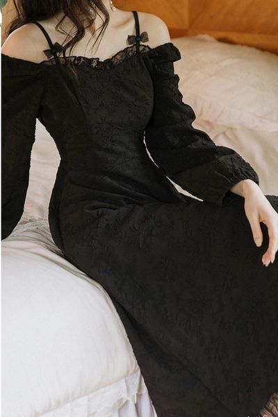 casual dresses korean fashion black jacquard chic dress vintage slash neck bow long sleeve elegant lady vestido negro robe autumn, Black;gray
casual dresses korean fashion black jacquard chic dress vintage slash neck bow long sleeve elegant lady vestido negro robe autumn, Black;gray