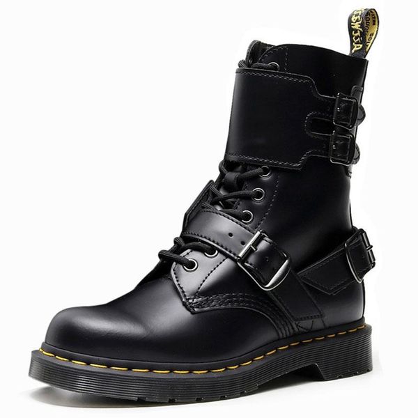 boots wild motorcycle women 20 genuine leather british style flat buckle rivet lace-up ankle tide, Black
boots wild motorcycle women 20 genuine leather british style flat buckle rivet lace-up ankle tide, Black