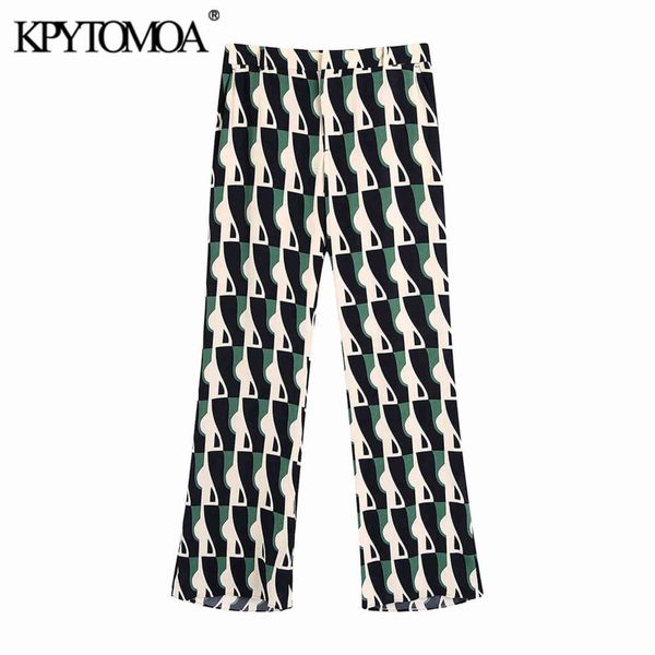 kpytomoa women fashion side pockets printed flared pants vintage high elastic waist zipper fly female trousers mujer 211124, Black;white
kpytomoa women fashion side pockets printed flared pants vintage high elastic waist zipper fly female trousers mujer 211124, Black;white