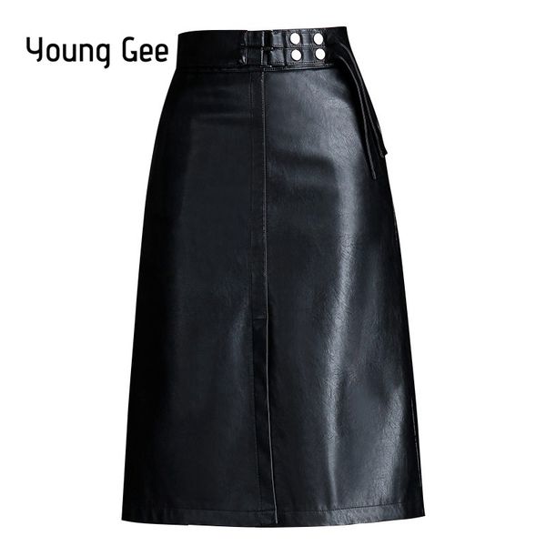 young gee spring autumn women skirt fashion pu leather midi high waist a-line elegant office work wear skirts saias plus size, Black;gray
young gee spring autumn women skirt fashion pu leather midi high waist a-line elegant office work wear skirts saias plus size, Black;gray