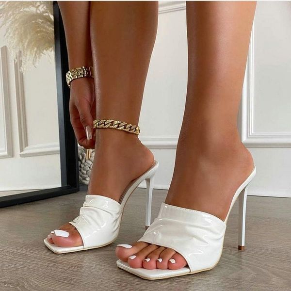 fashion wrinkle leather slippers women summer slides open toe super high heels sandals outside dress shoes sx4460, Black
fashion wrinkle leather slippers women summer slides open toe super high heels sandals outside dress shoes sx4460, Black