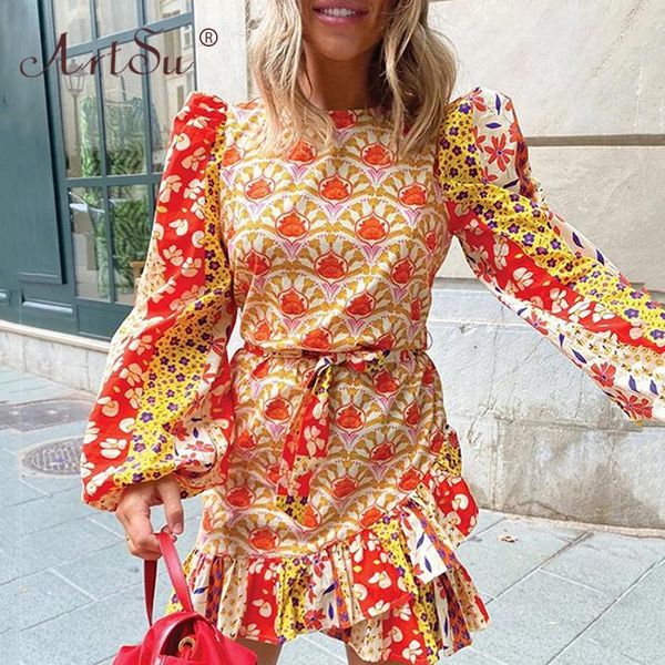 vintage floral print party dress lantern sleeve zipper ruffles sashes tie up mini dresses 2021 women bodycon vestidos casual, Black;gray
vintage floral print party dress lantern sleeve zipper ruffles sashes tie up mini dresses 2021 women bodycon vestidos casual, Black;gray