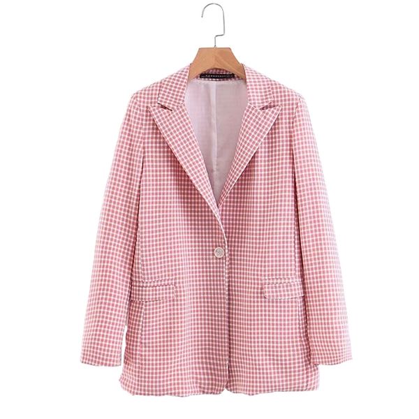 women casual plaid blazers coats spring summer long sleeve single button notched collar female ol blazer ladies coat 210513, White;black
women casual plaid blazers coats spring summer long sleeve single button notched collar female ol blazer ladies coat 210513, White;black