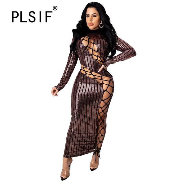 casual dresses o neck bodycon lace up full sleeve party long maxi dress vestidos, Black;gray
casual dresses o neck bodycon lace up full sleeve party long maxi dress vestidos, Black;gray