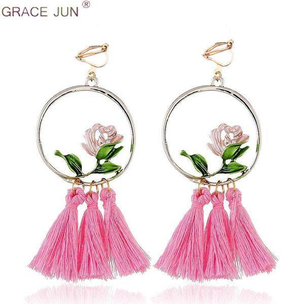 clip-on & screw back grace jun vintage exaggerated alloy enamel rose flower tassel clip on earrings and drop pierced factory wholesale, Silver
clip-on & screw back grace jun vintage exaggerated alloy enamel rose flower tassel clip on earrings and drop pierced factory wholesale, Silver