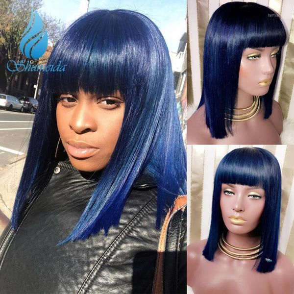13*4 blue color lace front hair wigs with bangs 180% density malaysia remy human short bob baby1, Black;brown
13*4 blue color lace front hair wigs with bangs 180% density malaysia remy human short bob baby1, Black;brown