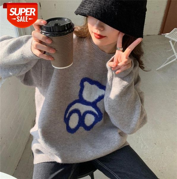 western style loose outer wear lazy japanese inner base sweater soft milk blue #507q, Black;gray
western style loose outer wear lazy japanese inner base sweater soft milk blue #507q, Black;gray