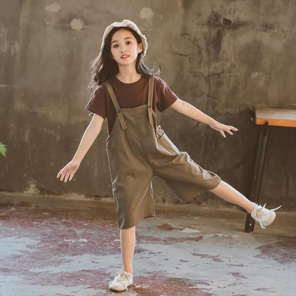 girls solid korean summer sets t shirt and rompers two pieces for girl 3 13 years old childrens casual clothes, White
girls solid korean summer sets t shirt and rompers two pieces for girl 3 13 years old childrens casual clothes, White