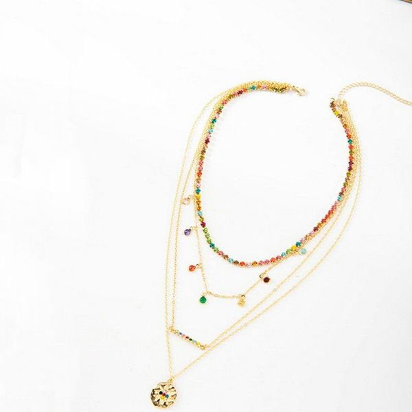 bohemian color crystal alloy pendant necklace women charm short multilayer clavicle chain fashion jewelry gift accessories necklaces, Silver
bohemian color crystal alloy pendant necklace women charm short multilayer clavicle chain fashion jewelry gift accessories necklaces, Silver