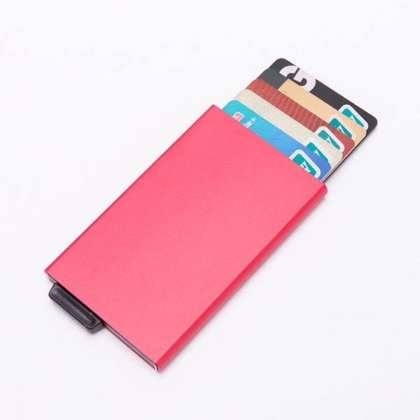 card holders rfid aluminum holder automatic up business men metal credit passport box id wallet, Brown;gray
