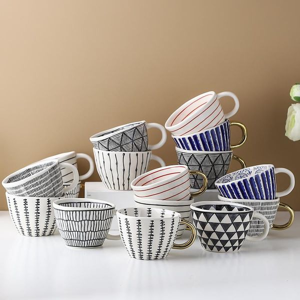 hand-painted ceramic mug with gold handle geometry pattern big water cup home breakfast mugs office coffee tea milk cups
hand-painted ceramic mug with gold handle geometry pattern big water cup home breakfast mugs office coffee tea milk cups