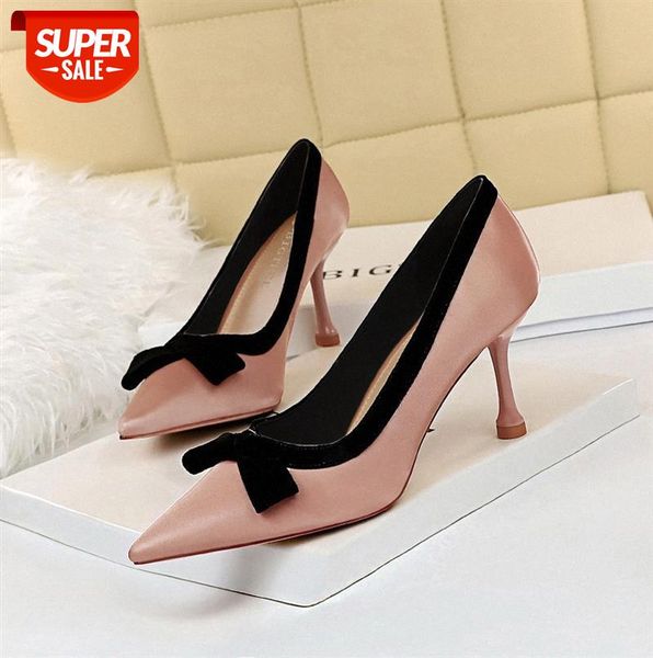 998-9 korean fashion sweet high-heeled shoes women's heel shallow mouth pointed satin color matching bow single #t04r
998-9 korean fashion sweet high-heeled shoes women's heel shallow mouth pointed satin color matching bow single #t04r