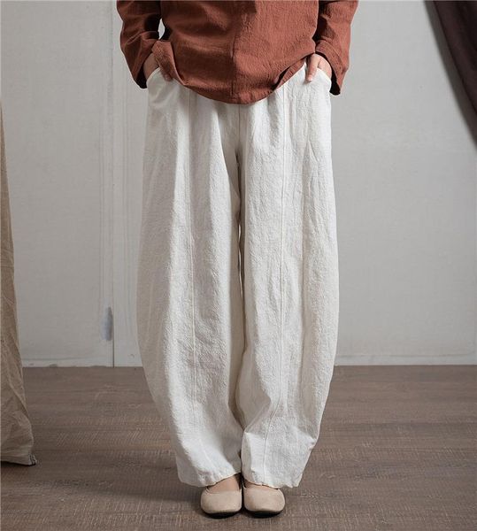 loose spring autumn solid color womens pants linen vintage elastic waist fall flax trousers, Black;white
loose spring autumn solid color womens pants linen vintage elastic waist fall flax trousers, Black;white